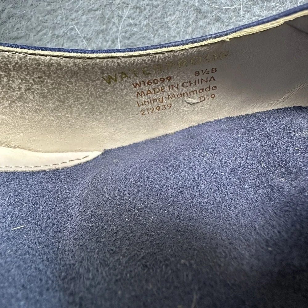 Cole Haan Go-To Wedge Pump Marine Blue Nubuck Suede Heels Women's 8.5 B W16099